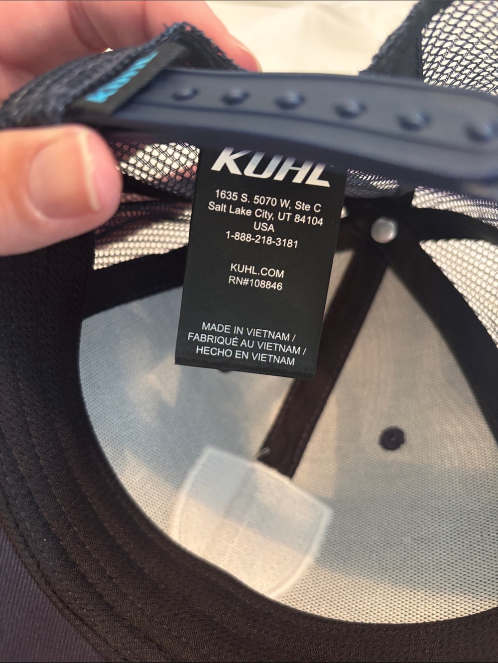 Kuhl Navy Trucker Cap with Kuhl Logo Patch Snap Back - Picture 4 of 5